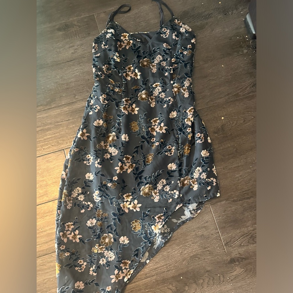 Navy midi dress